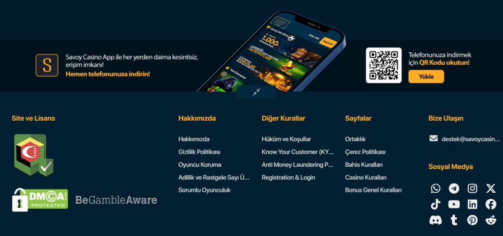savoycasino finansal işlemler